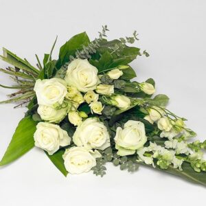 Bårebuket i hvid - Blomster til begravelse