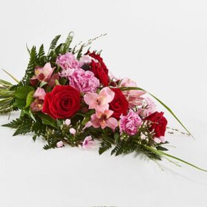 Bårebuket i varme farver - Blomster til begravelse