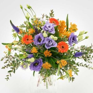 Glad farverig buket - Send blomster med Bloomit