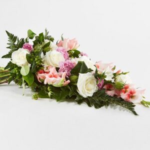 Lys bårebuket, fyldig - Blomster til begravelse