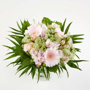 Tæt buket i pastelfarver - Send blomster med Bloomit